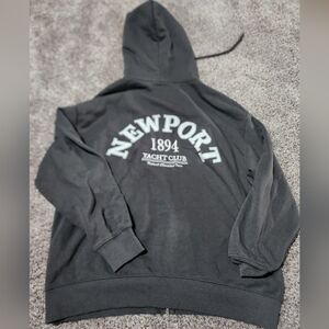 LAZY SUNDAY NEWPORT BACK EMBO ZIP UP HOODIE  M
